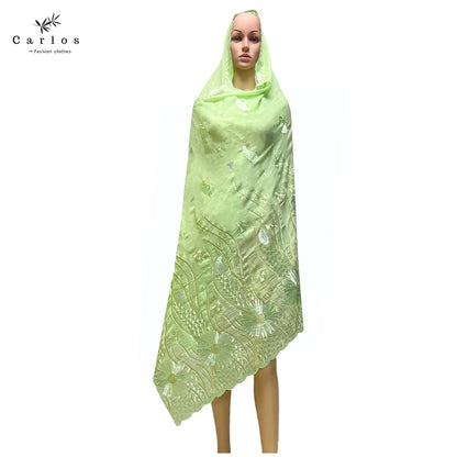 alalar- Turban Embroidery Soft Dubai Cotton Scarf-استيراد دبي