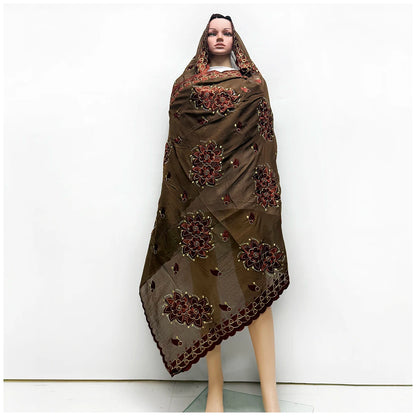 alalar | Embroidered Cotton Hijab Scarf – African & Dubai Style