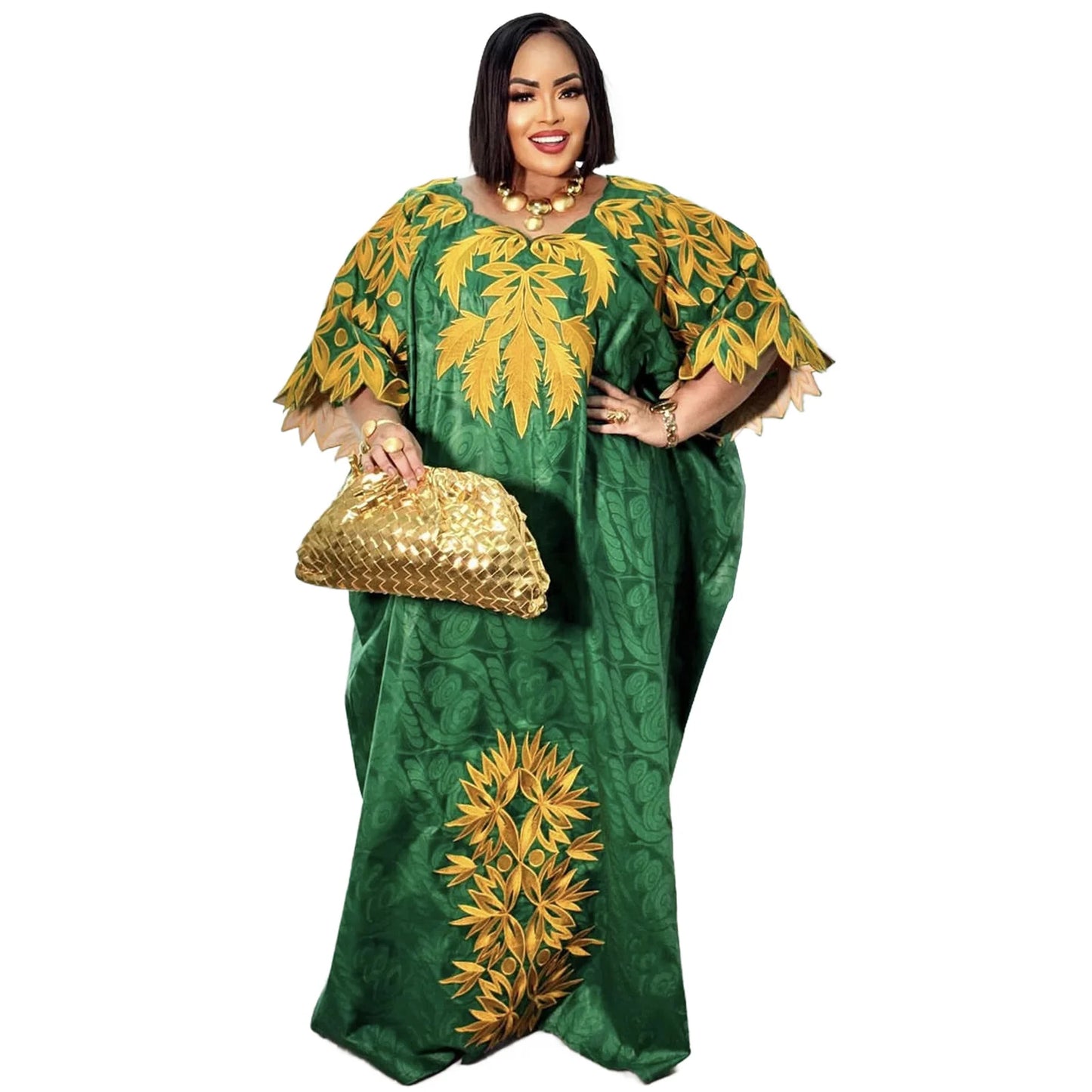 ALALAR | Luxury African Boubou Dress – Rich Embroidered Long Modest Dress for Women