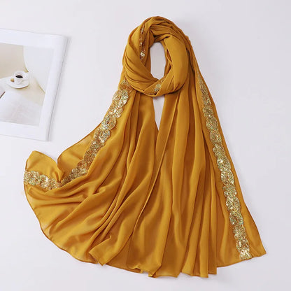 alalar-Chiffon Hijab Scarf Turban for Muslim Women Fashion Headscarf -شيفون