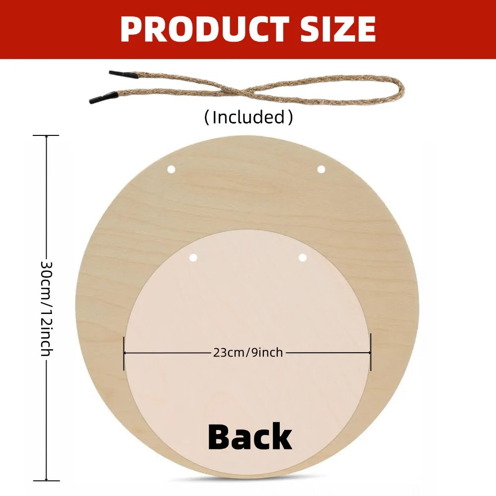 alaar-Round Wooden Decoration Hanging-أيات قرأنية