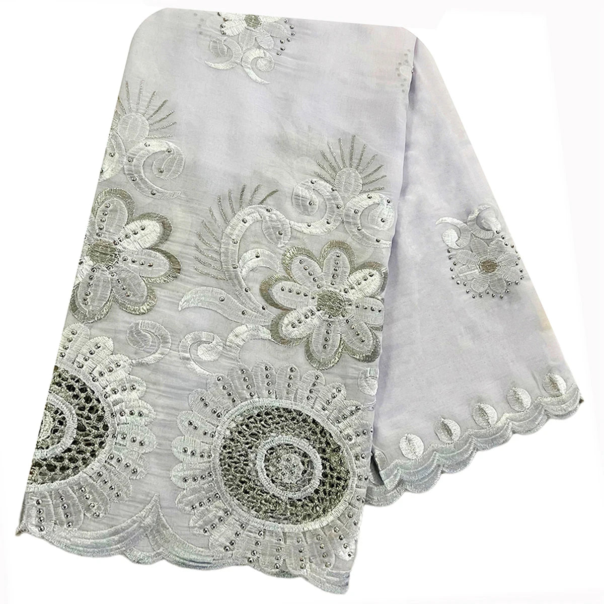 alalar | Oversized Cotton Embroidered Hijab Scarf – African Style & Modest Wrap