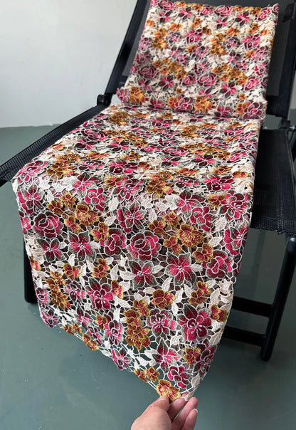 alalar | Luxury Floral Guipure Lace Fabric – Soft African Embroidery Ceremony Lace