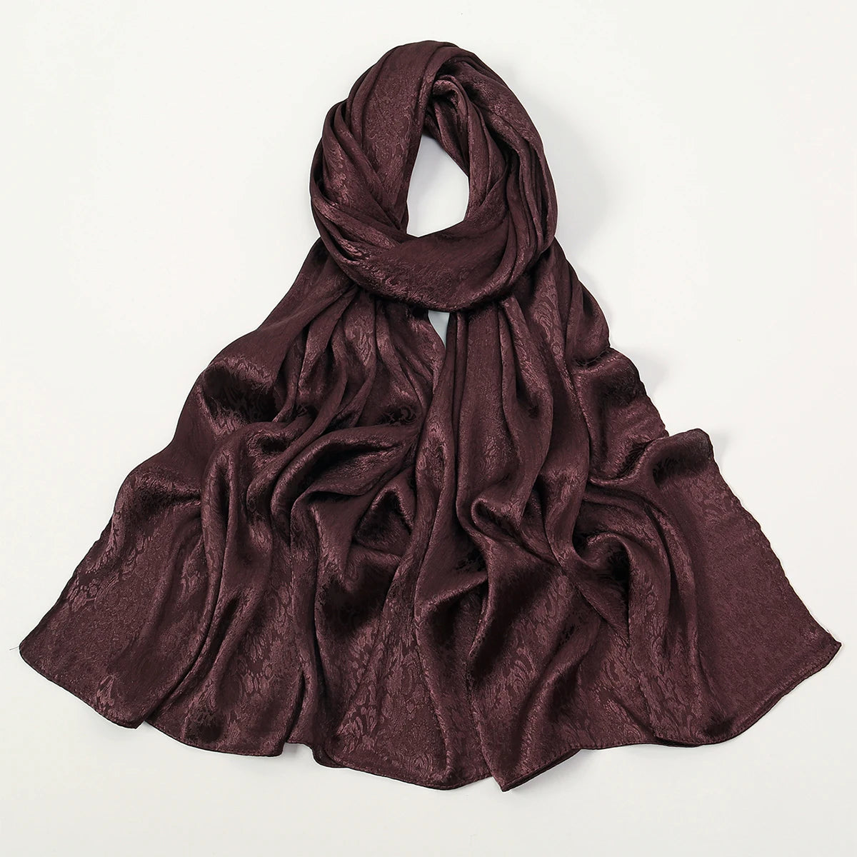 Fashion Leaf Print Satin Hijab -alalar