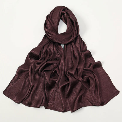 Fashion Leaf Print Satin Hijab -alalar