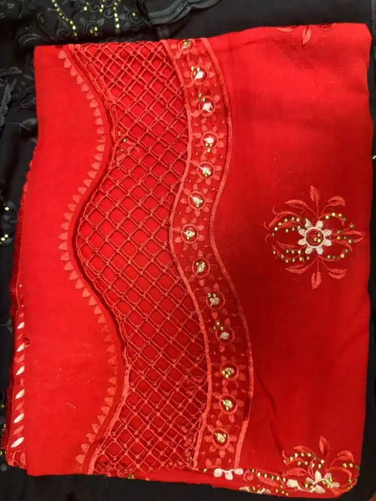 alalar | Luxury Embroidered Cotton Hijab Scarf – African & Dubai Style