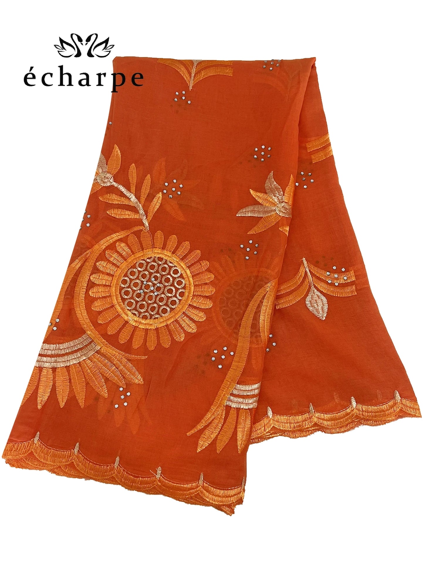 alalar | Dubai-Style Embroidered Cotton Hijab – African Pashmina Turban & Shawl