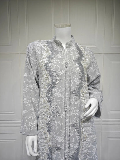 alalar | Luxury Moroccan Floral Embroidered Abaya – Dubai Beaded Kaftan Evening Dress