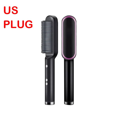 alalar-Hair Straightener Professional Quick Heated Electric Hot Comb Hair Straightenerسهل الاستخدام وآمن، يُقلل بشكل فعال من تلف الشعر، مما يجعله أكثر صحة وطبيعية. مناسب للشعر الجاف والمبلل مشط ساخن