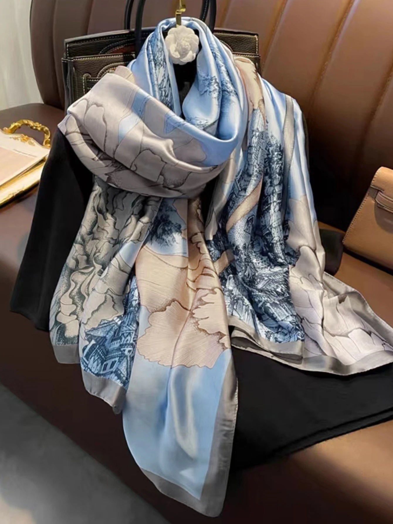 alalar-Women2024 New Satin Silk Shawl Hijab Headscarf