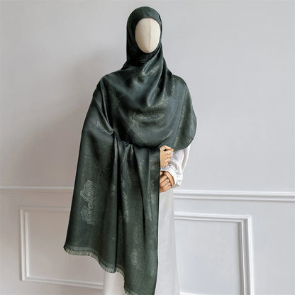 alalar | Luxury Paisley Gold-Thread Jacquard Hijab – Ramadan Special Elegant Wrap