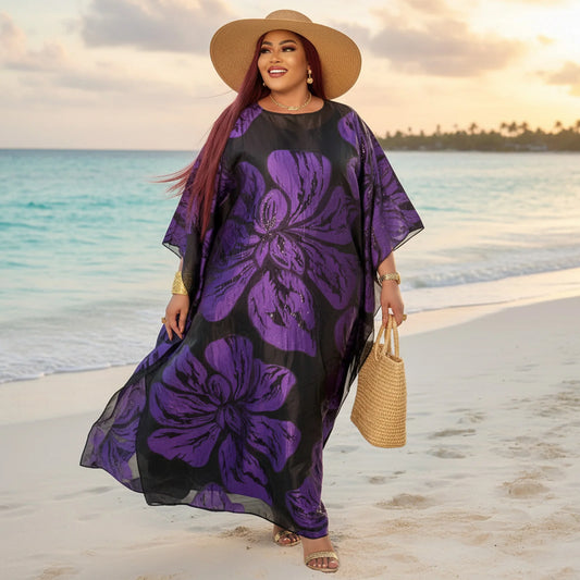 alalar | Elegant African Embroidered Abaya Dress – Plus Size Traditional Clothing
