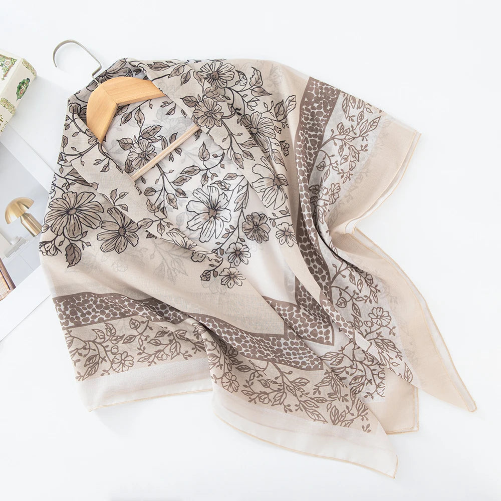 alalar-Scarf-Abaya Women Malaysia Tudung Bawal Flower Print Hijab New Design Headscarf