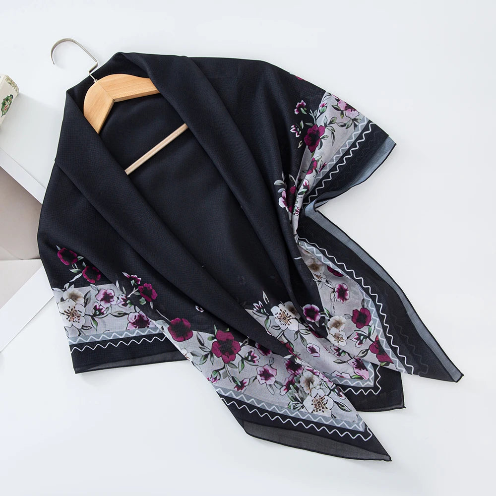 alalar-Scarf-Abaya Women Malaysia Tudung Bawal Flower Print Hijab New Design Headscarf