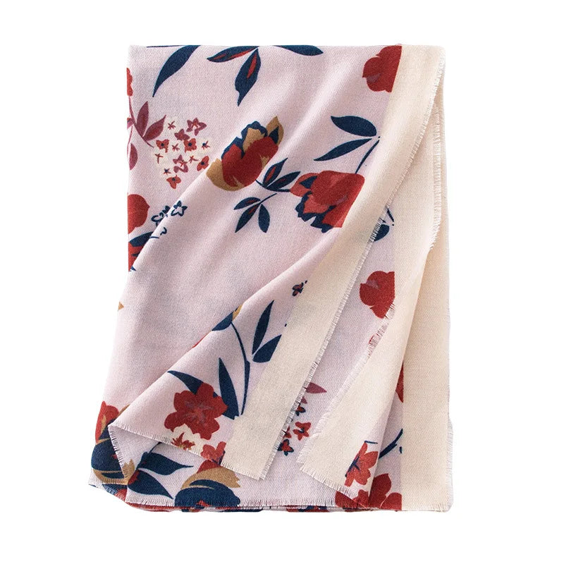 alalar | Luxury Leopard & Paisley Cashmere-Feel Scarf – Retro Printed Winter Shawl for Women