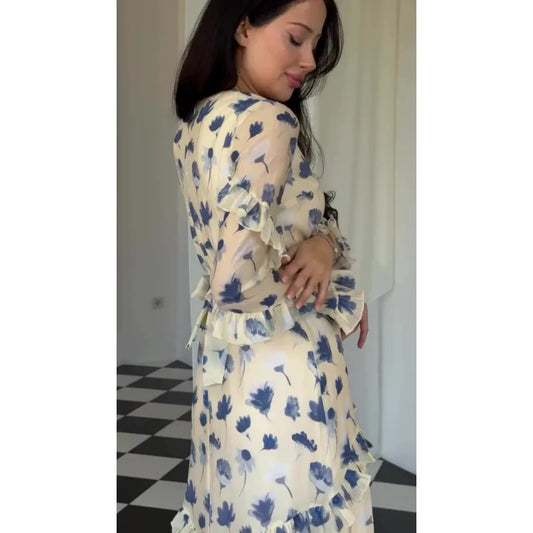 alalar-Scarf-Abaya Eid Muslim Abaya for Women Sweet Party Dresses Jalabiya Ramadan Arab Islam Long Robe Morocco Kaftan Dubai Flower Print Vestidos