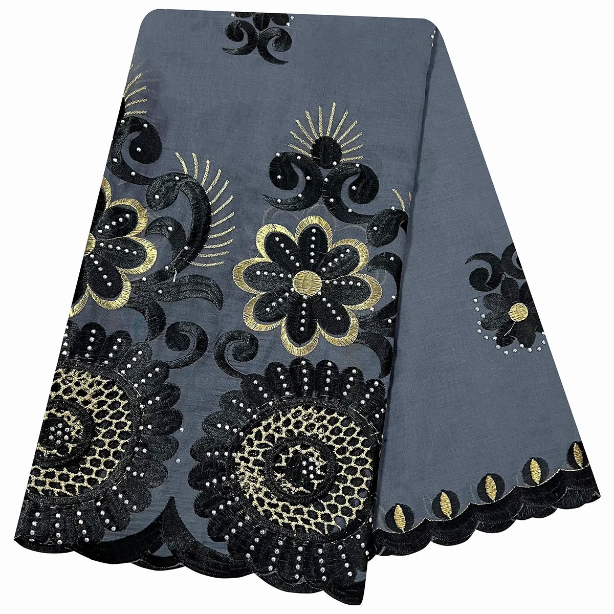 alalar | Oversized Cotton Embroidered Hijab Scarf – African Style & Modest Wrap