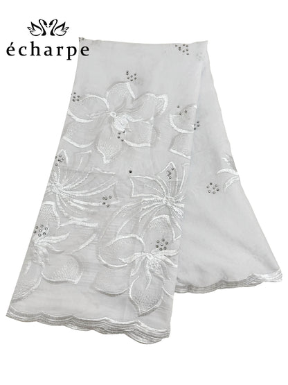 alalar | Dubai-Style Embroidered Cotton Hijab – African Pashmina Turban & Shawl