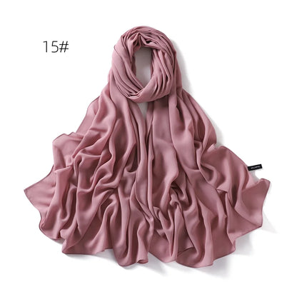 alalar | Solid Color Chiffon Hijab Shawl – 36 Colors, Lightweight Long Wrap (70×180cm)