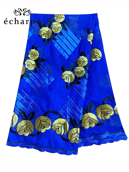 ALALAR | Embroidered Cotton Turban Hijab – African Style 3-Color Muslim Headwrap Dubai Soft Scarf
