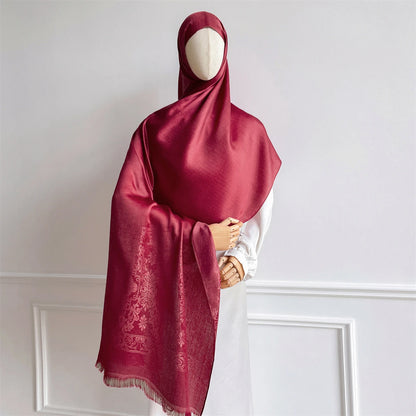 alalar | Luxury Paisley Gold-Thread Jacquard Hijab – Ramadan Special Elegant Wrap