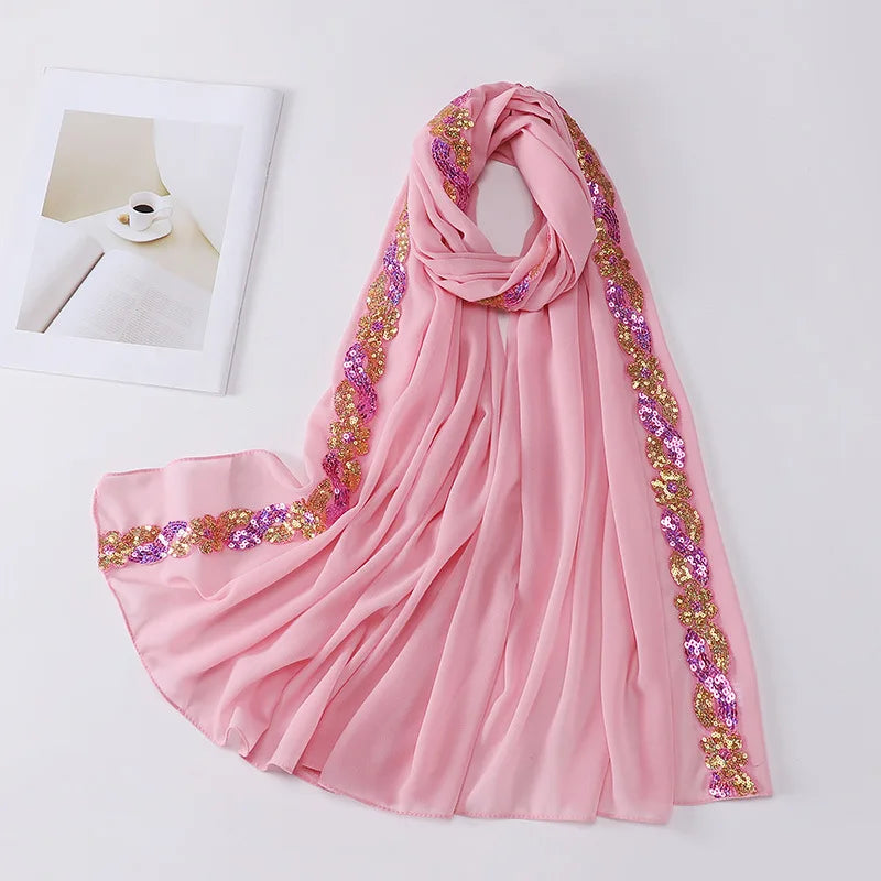 alalar-Chiffon Hijab Scarf Turban for Muslim Women Fashion Headscarf -شيفون