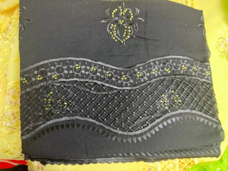 alalar | Luxury Embroidered Cotton Hijab Scarf – African & Dubai Style