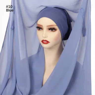 alalar | Chiffon Hijab with Built-In Magnets – Premium No-Pin Scarf with Undercap Turban