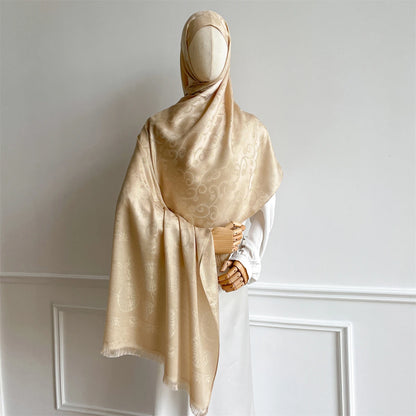 alalar | Luxury Paisley Gold-Thread Jacquard Hijab – Ramadan Special Elegant Wrap