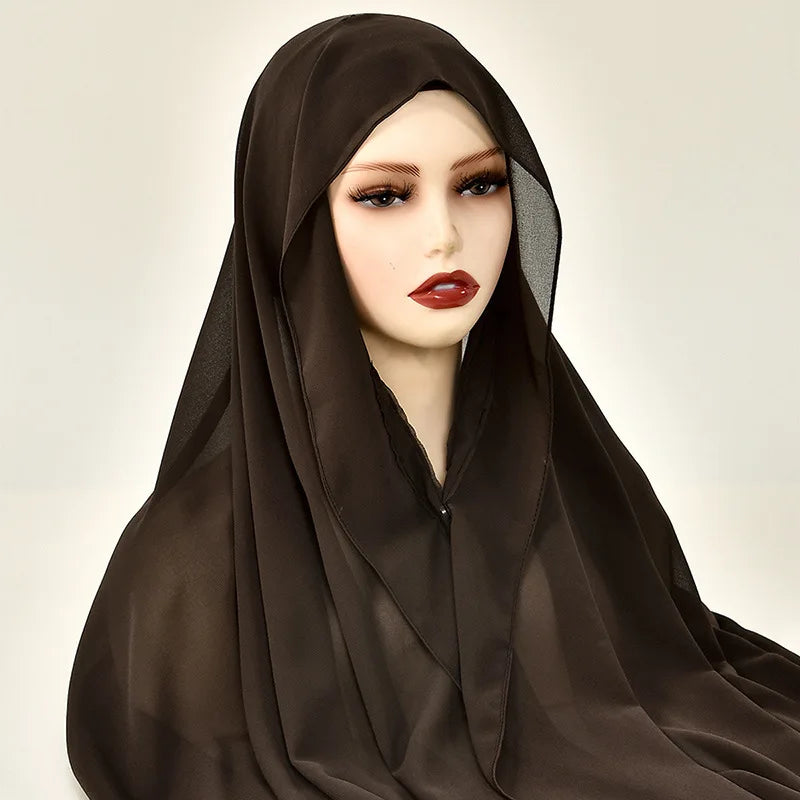 alalar | Chiffon Hijab with Built-In Magnets – Premium No-Pin Scarf with Undercap Turban