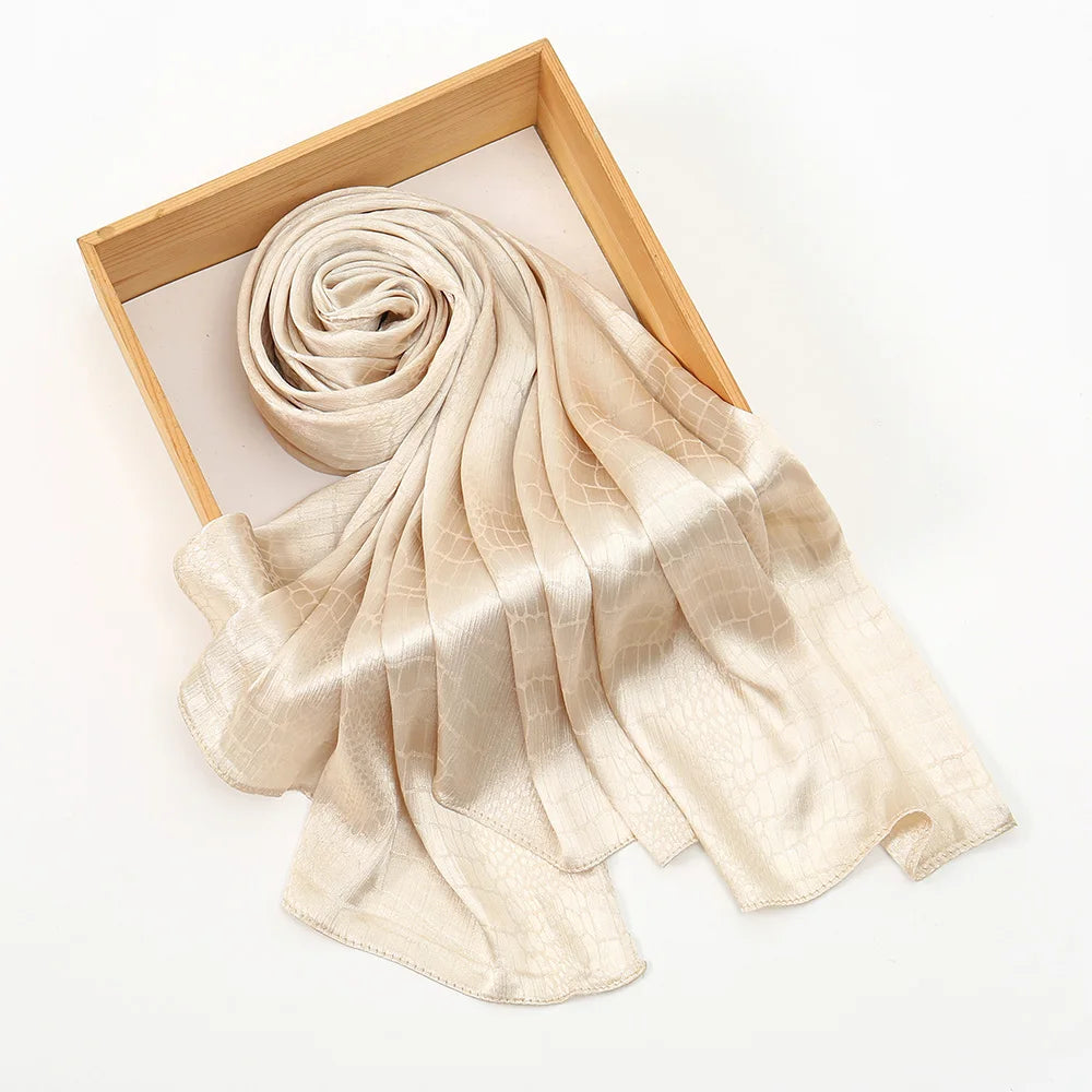 Fashion Leaf Print Satin Hijab -alalar