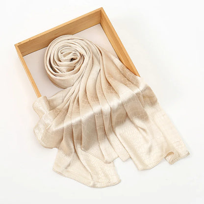 Fashion Leaf Print Satin Hijab -alalar