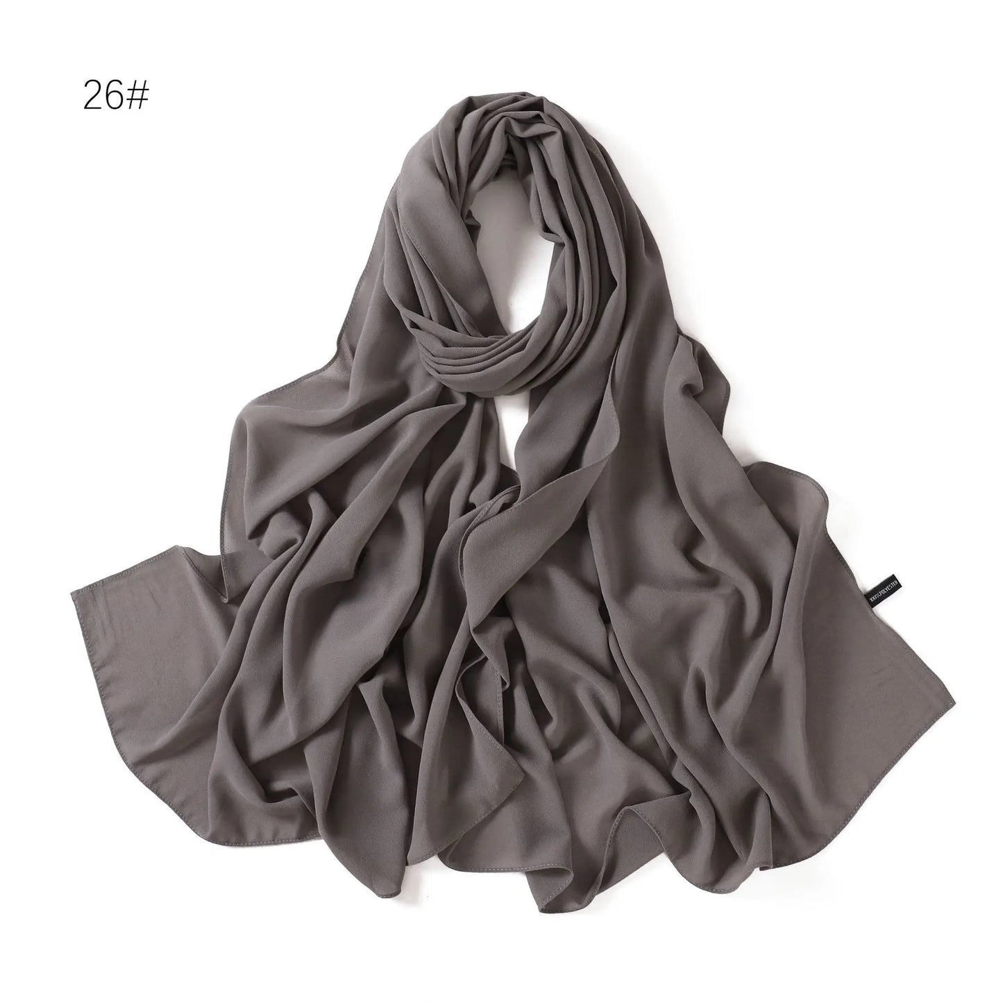 alalar | Solid Color Chiffon Hijab Shawl – 36 Colors, Lightweight Long Wrap (70×180cm)