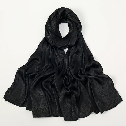 Fashion Leaf Print Satin Hijab -alalar