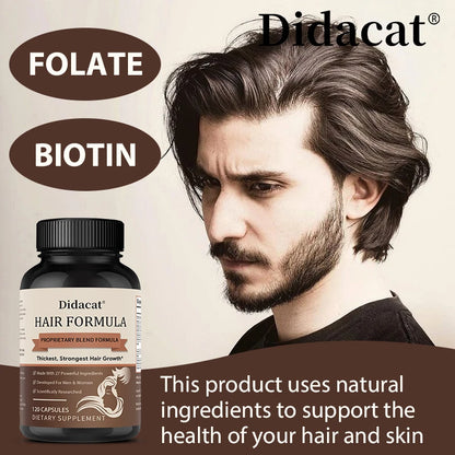 Promote Healthy Nails, Hair and Skin To Support The Growth-تعمل الكبسولات على تعزيز صحة الأظافر والشعر والبشرة لدعم نمو الشعر الأكثر كثافة وقوة