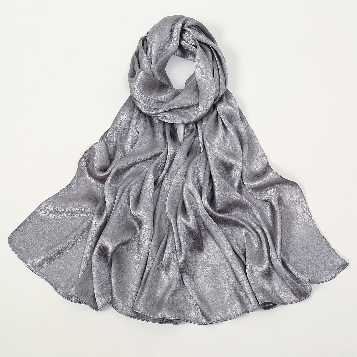 Fashion Leaf Print Satin Hijab -alalar