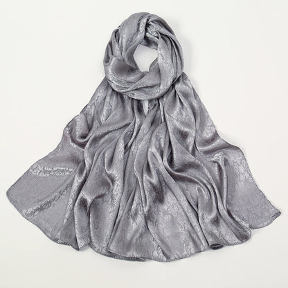 Fashion Leaf Print Satin Hijab -alalar