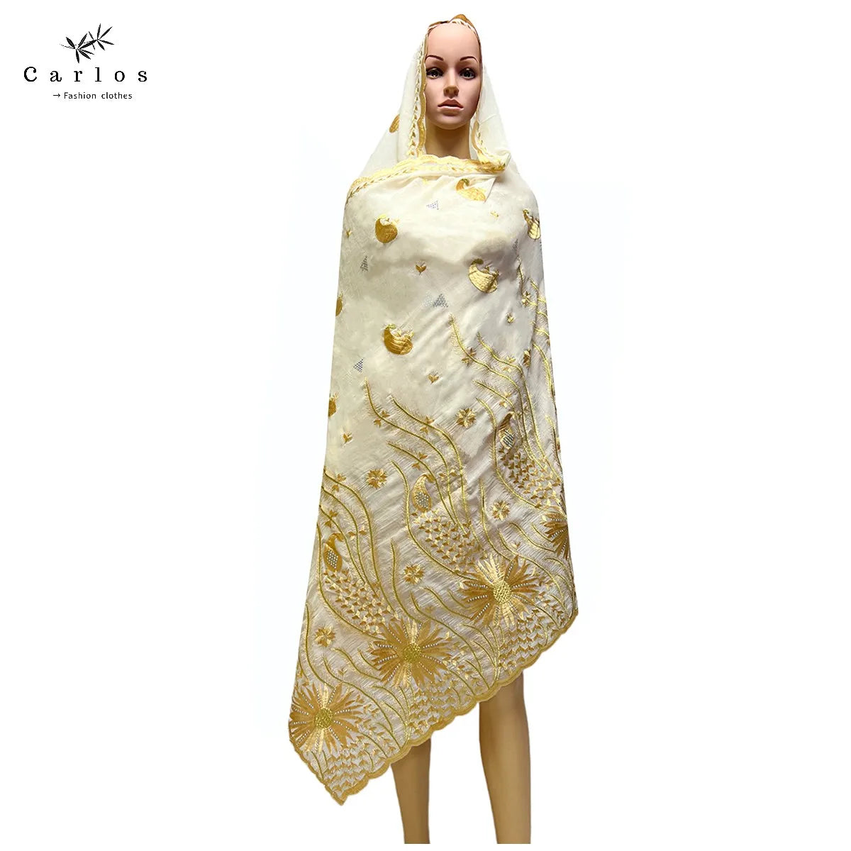 alalar- Turban Embroidery Soft Dubai Cotton Scarf-استيراد دبي