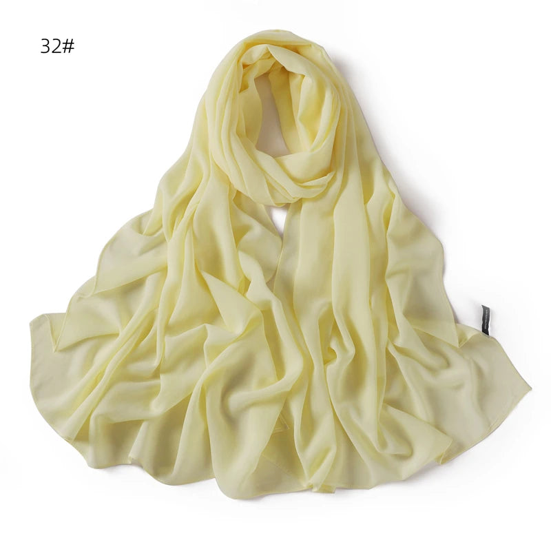 alalar | Solid Color Chiffon Hijab Shawl – 36 Colors, Lightweight Long Wrap (70×180cm)
