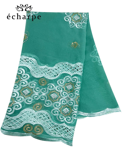 alalar | African Cotton Embroidered Hijab – Dubai-Style Ramadan Prayer Scarf