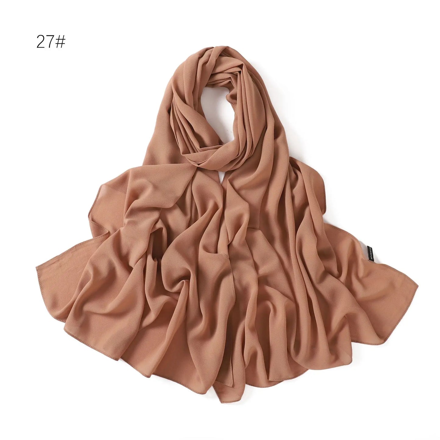 alalar | Solid Color Chiffon Hijab Shawl – 36 Colors, Lightweight Long Wrap (70×180cm)