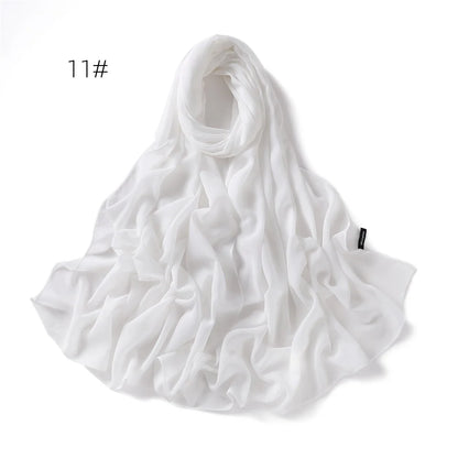 alalar | Solid Color Chiffon Hijab Shawl – 36 Colors, Lightweight Long Wrap (70×180cm)