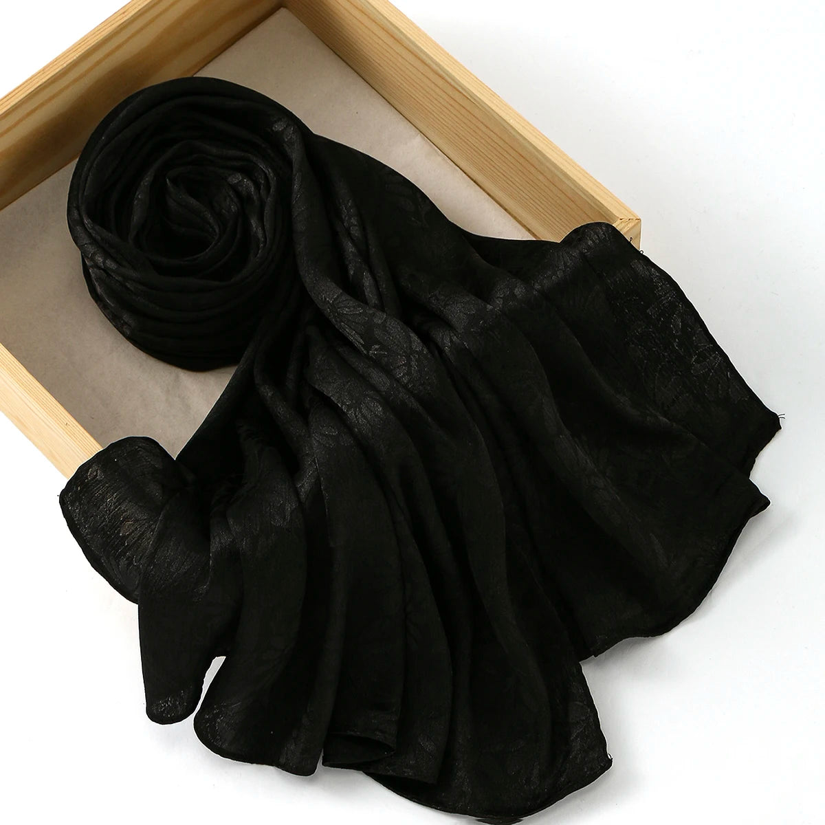 Fashion Leaf Print Satin Hijab -alalar