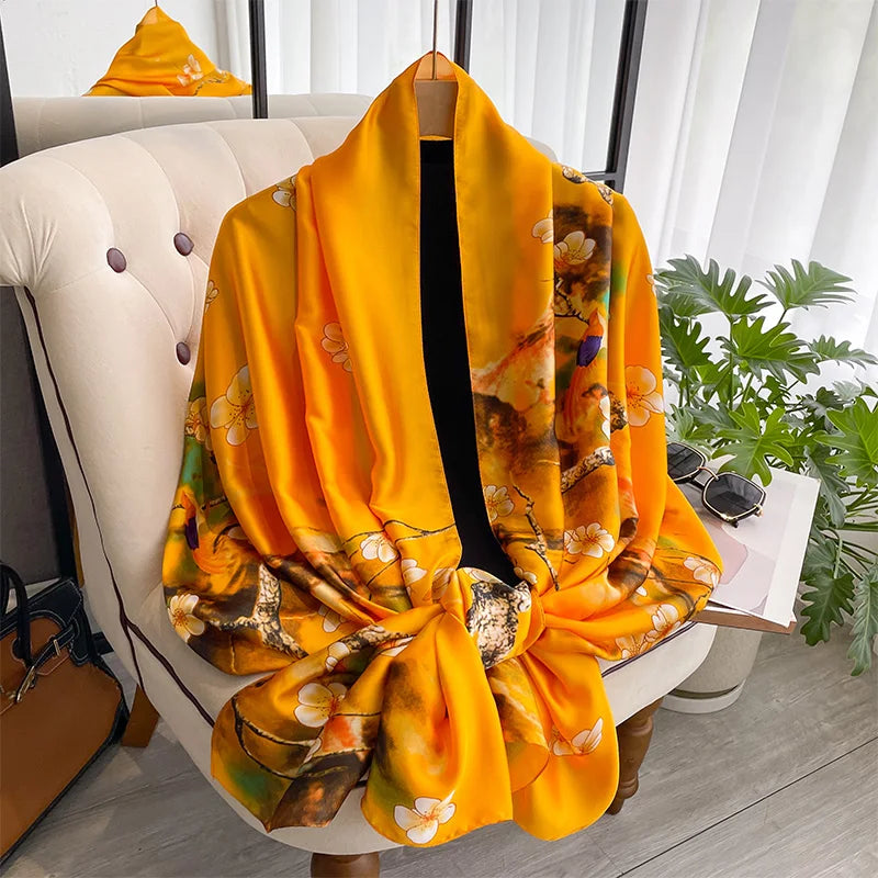 alalar-New Fashion Satin Silk Scarf Shawl For Muslim Woman
