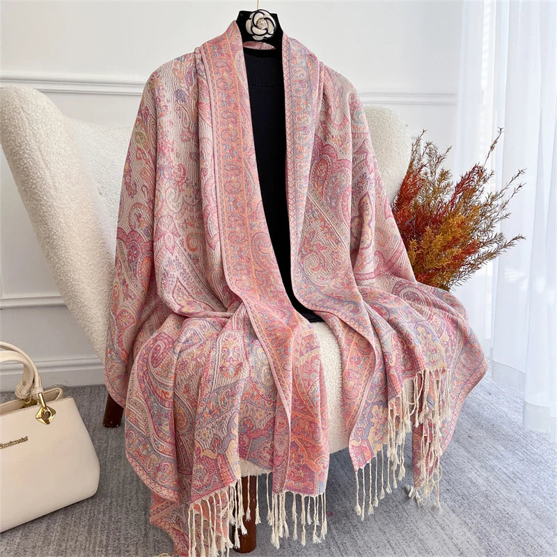 alalar- Women Cashmere Winter Scarves Muslim Ladies