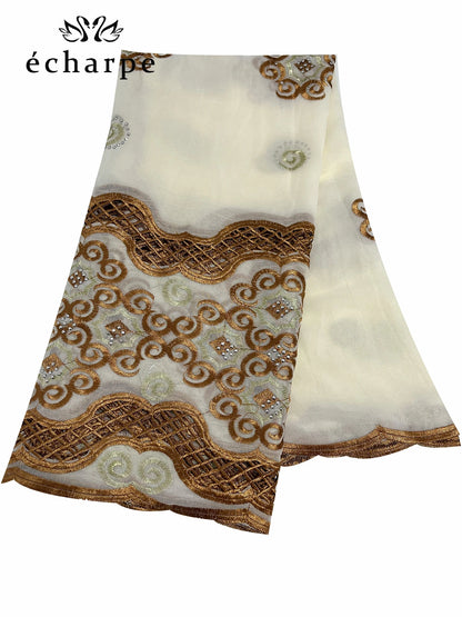 alalar | African Cotton Embroidered Hijab – Dubai-Style Ramadan Prayer Scarf