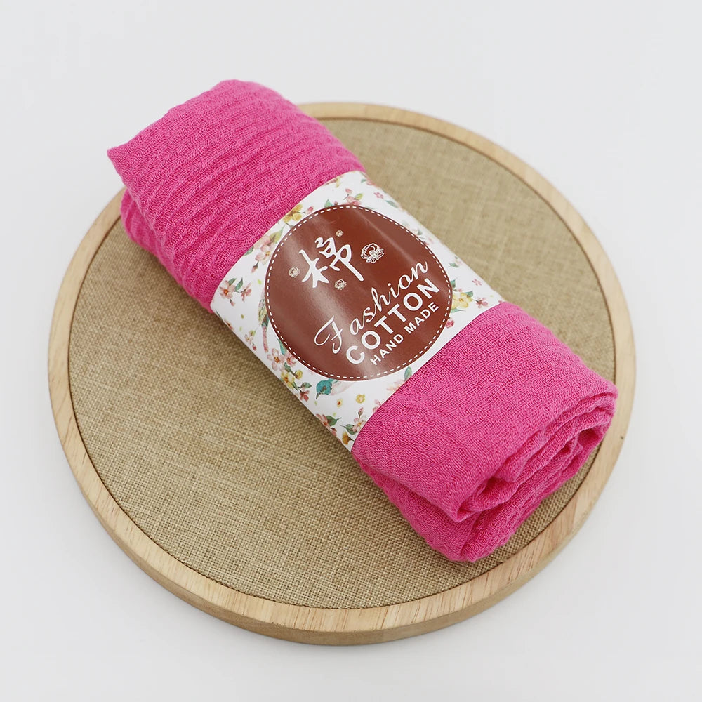 alalar-Big size  crinkle scarf for women soft cotton headscarf
