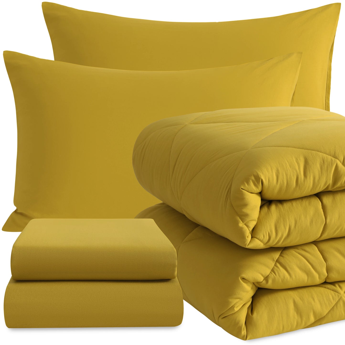 alalar- 5 Piece Bedding Comforter Set,Breathable Bed in a Bag, Includes Comforter, Fitted Sheet, Top Sheet and Pillowcases-طقم لحاف سرير مكون من 5 قطع، سرير قابل للتهوية في حقيبة، يتضمن لحافًا وملاءة مثبتة وملاءة علوية وأغطية وسائد