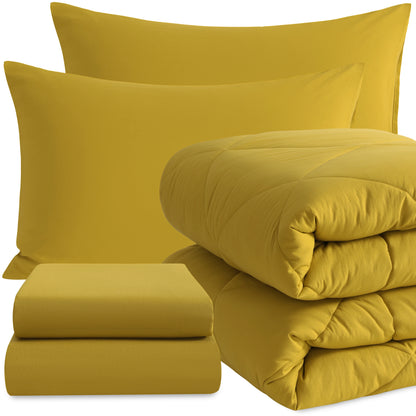 alalar- 5 Piece Bedding Comforter Set,Breathable Bed in a Bag, Includes Comforter, Fitted Sheet, Top Sheet and Pillowcases-طقم لحاف سرير مكون من 5 قطع، سرير قابل للتهوية في حقيبة، يتضمن لحافًا وملاءة مثبتة وملاءة علوية وأغطية وسائد