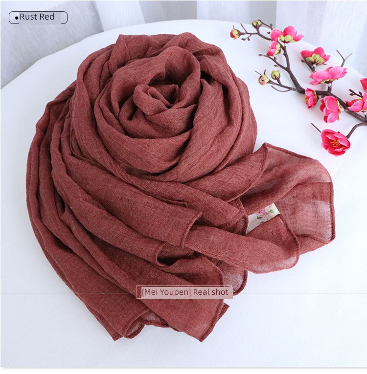 alalar | Women’s Winter Cotton & Linen Scarf – Warm Seasonal Shawl